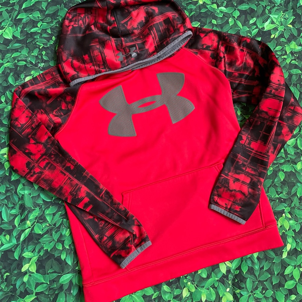 Under Armour hoodie | Boys Youth Large | YLG | red and black sweat shirt